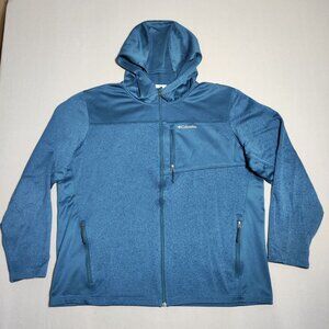 Columbia hooded light jacket men's size XL blue colour performance outdoor